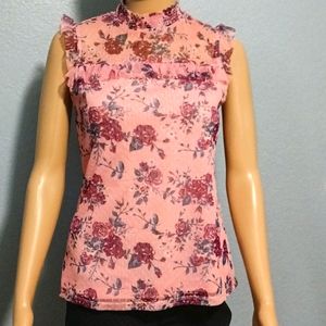 No boundaries floral lace sleeveless top